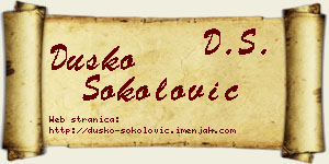 Duško Sokolović vizit kartica